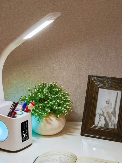 Study LED Desk Lamp USB Charging Port&Screen&Calendar&Colors Night Light Kids Dimmable Table Lamp With Pen Hold